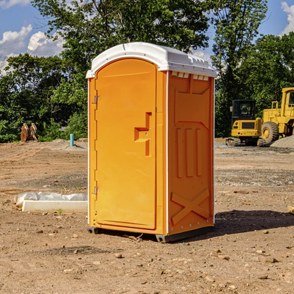 how often are the portable restrooms cleaned and serviced during a rental period in Georgia